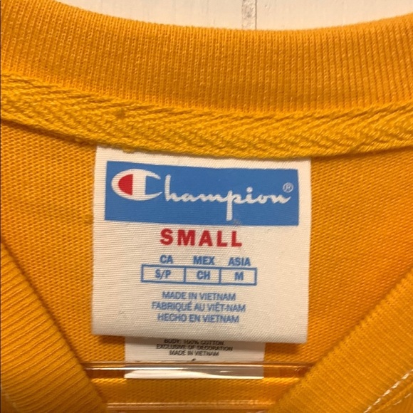 Champion Yellow Long Sleeve Shirt Size Small - Picture 2 of 7